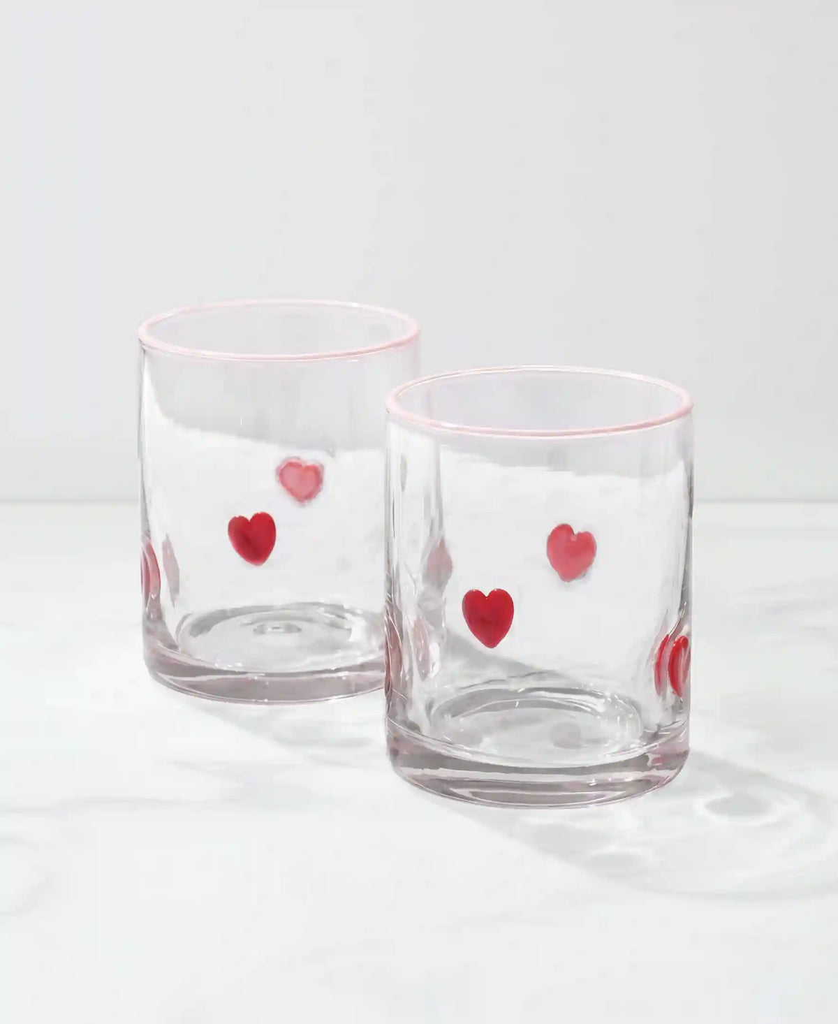 24 Seven Heart-Embossed Tumblers, Set of 2