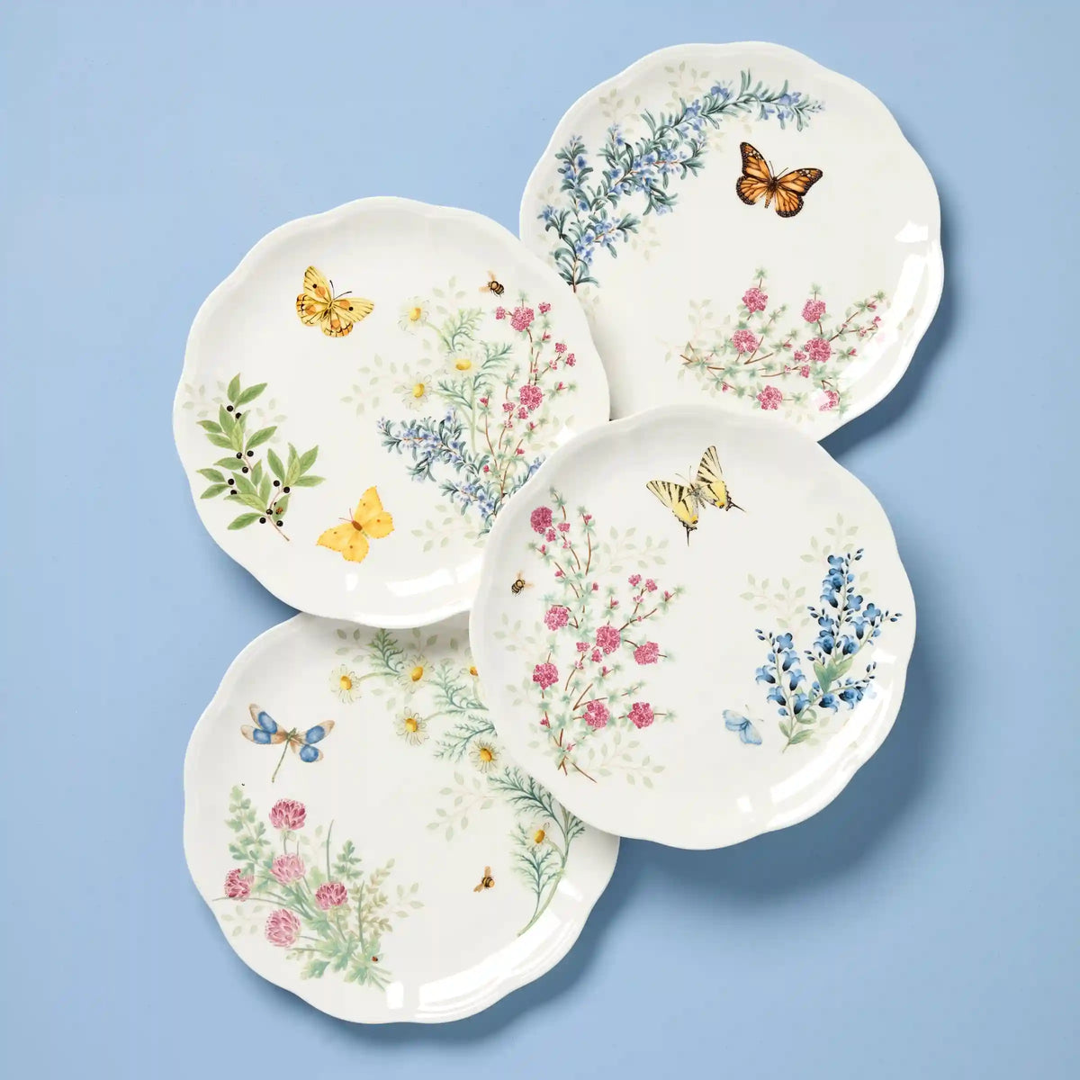 Butterfly Meadow Herbs Dinner Plates, Set of 4