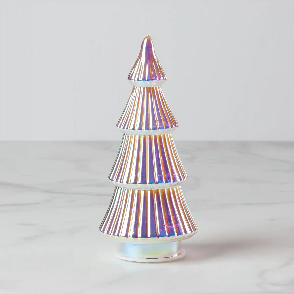 Led Lit Iridescent Glass Holiday Tree