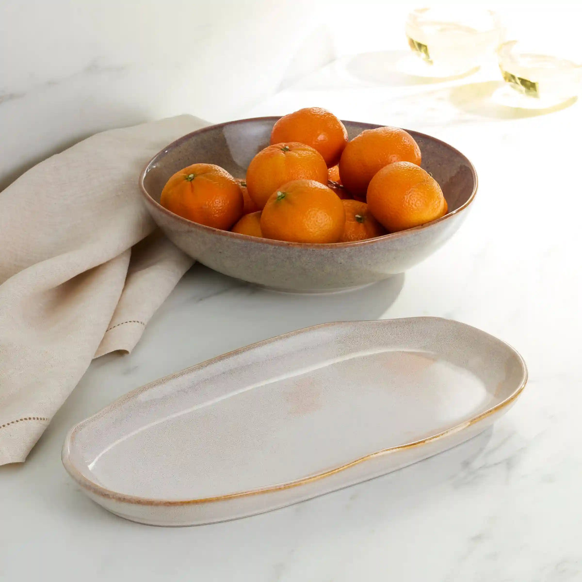 Organic Shades Oatmeal 2-Piece Serving Set