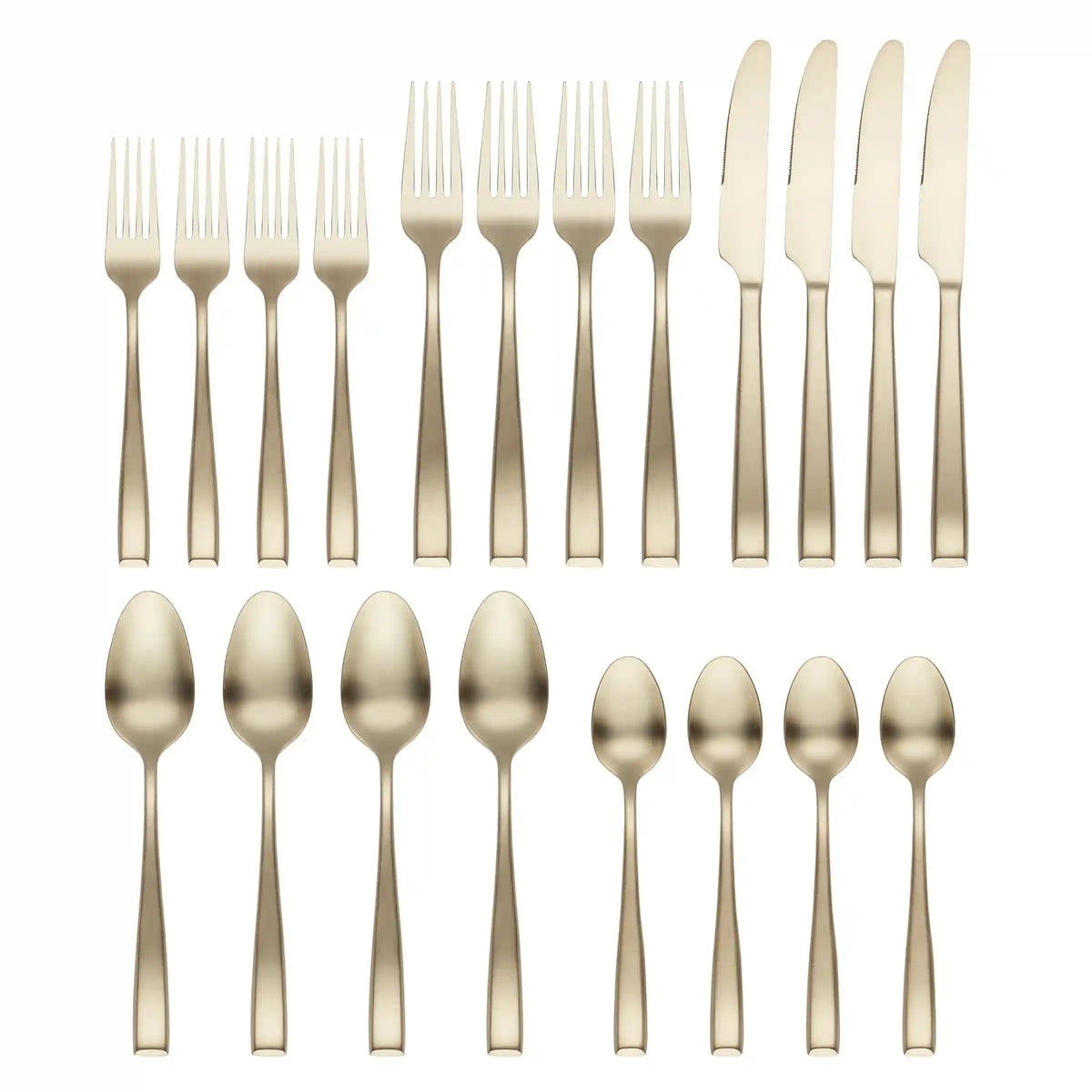 Samira Champagne Satin 20-Piece Flatware Set