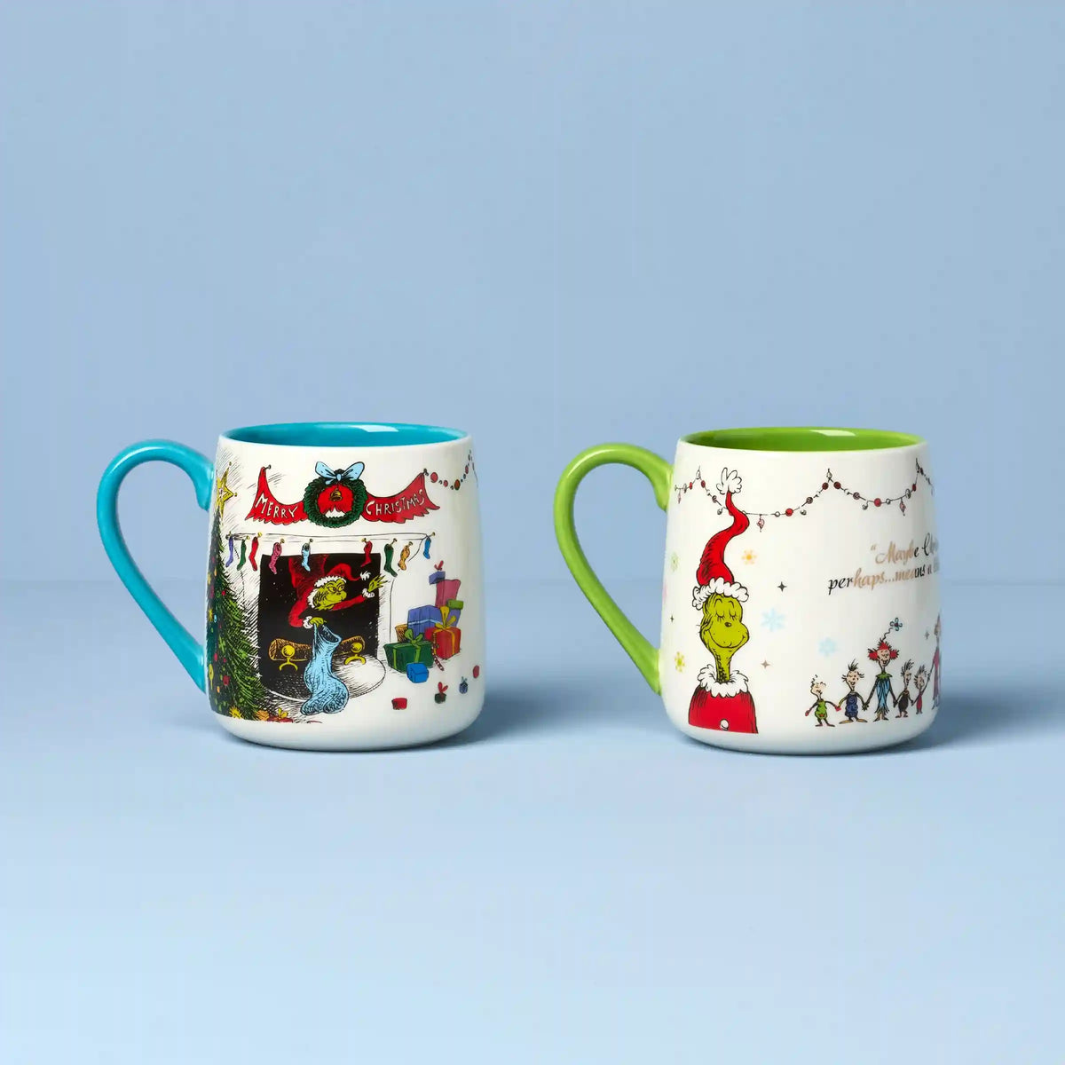 Who-Ville Grinch-Fireplace Mugs, Set of 2