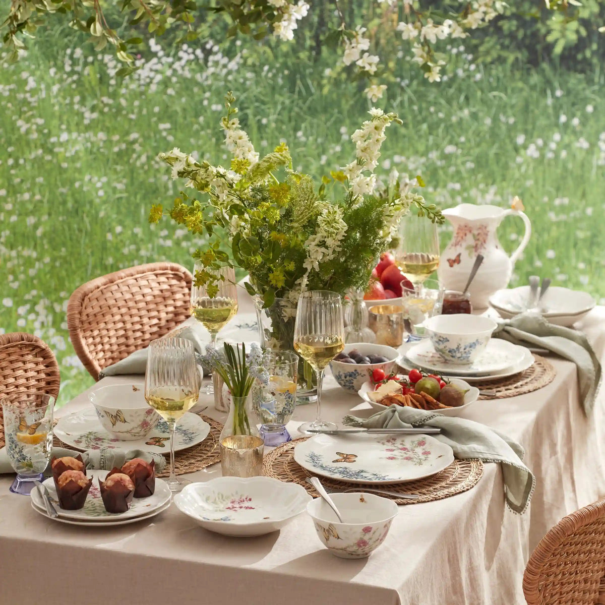 Butterfly Meadow Herbs Dinner Plates, Set of 4