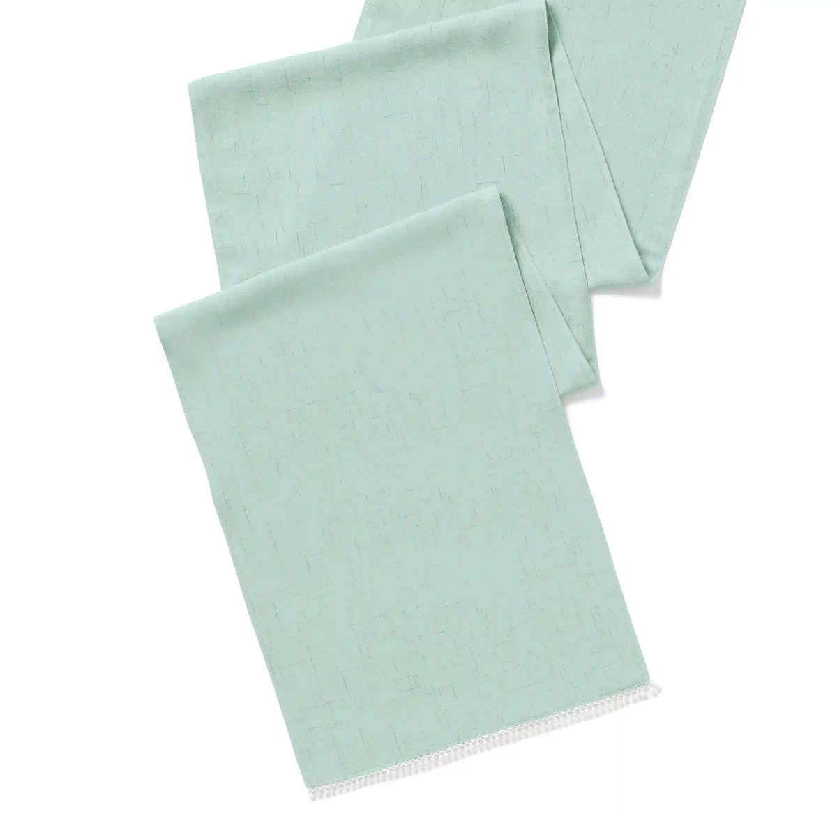 French Perle Solid Ice Blue 14x90 Table Runner