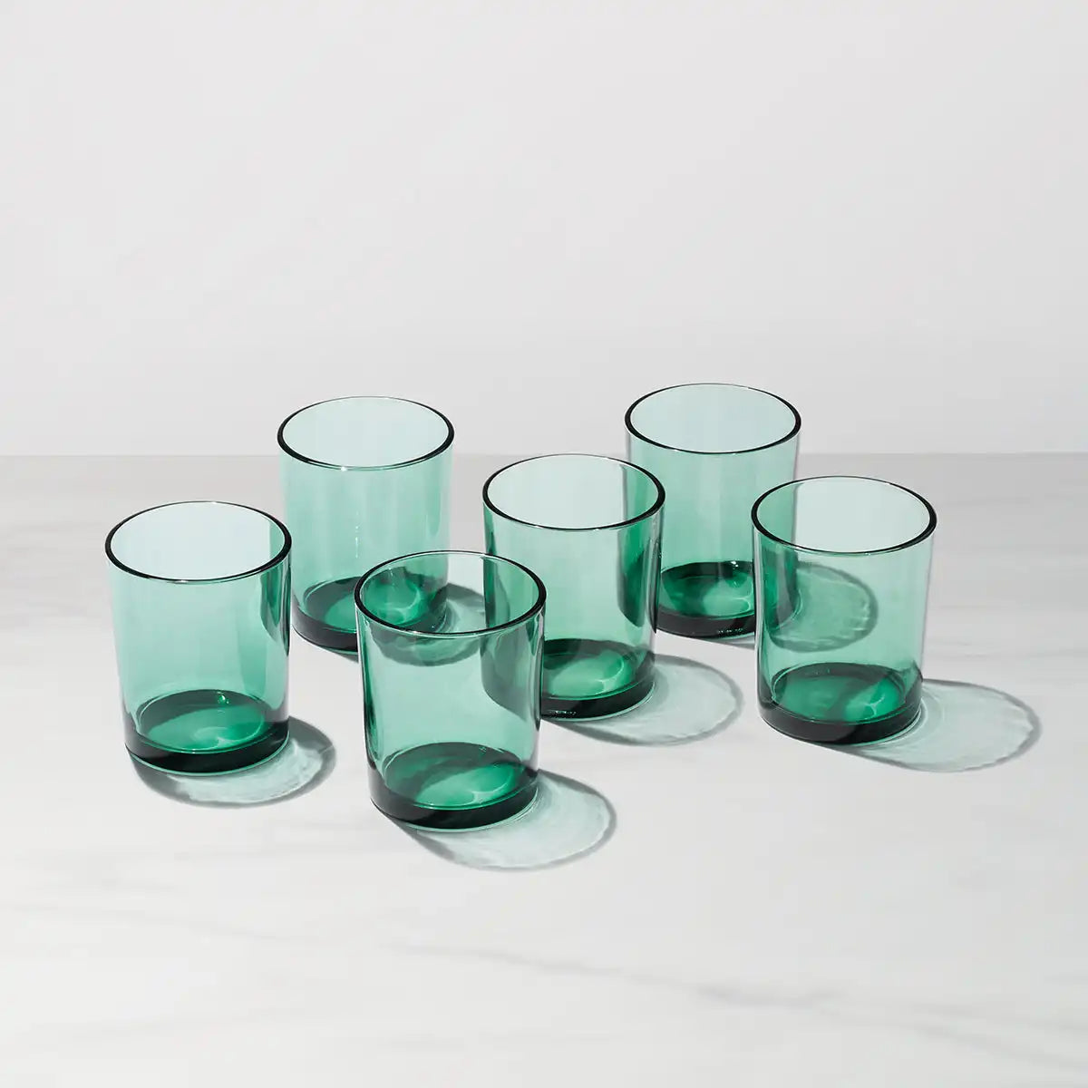 Merry & Bright Stackable Green Tall Glasses, Set Of 6