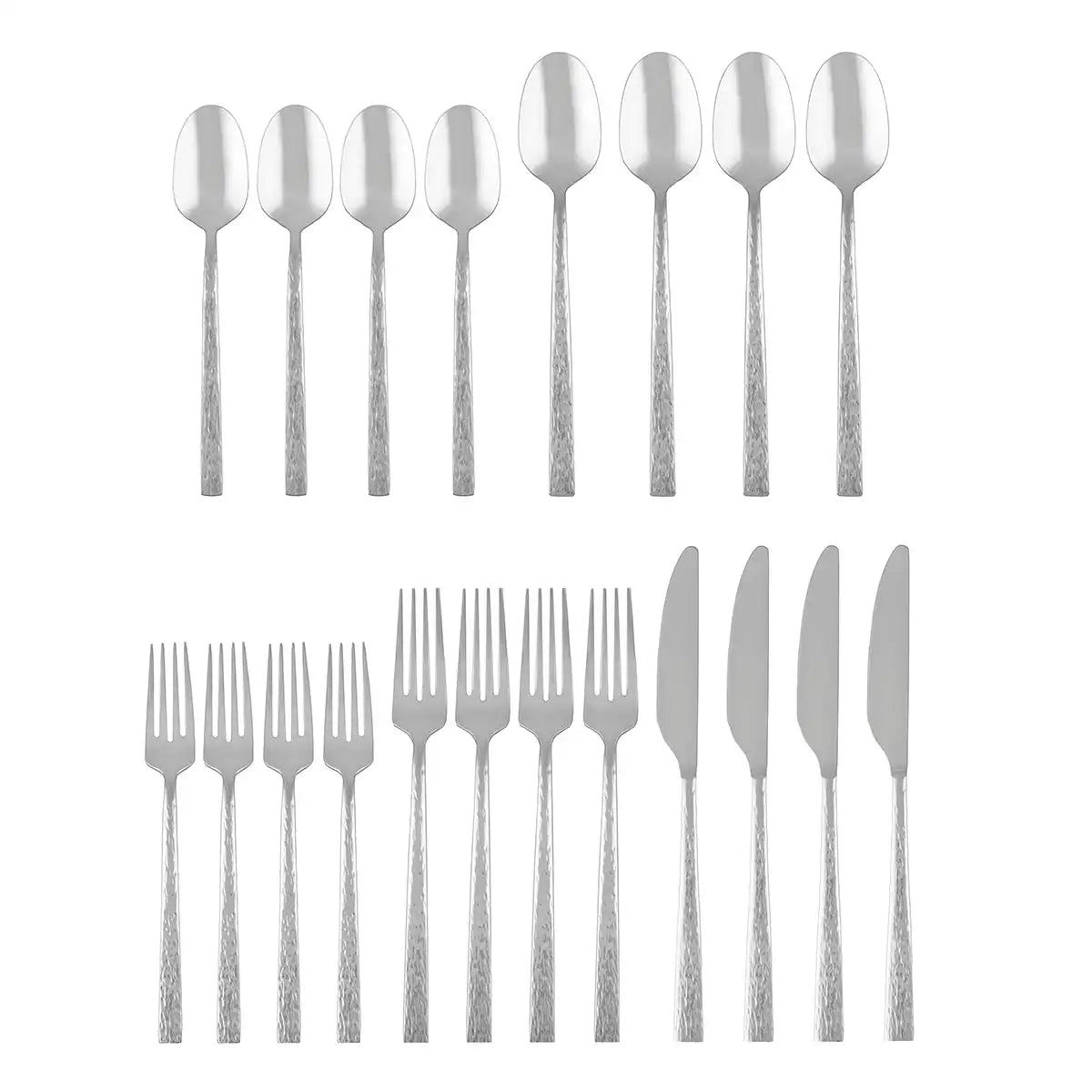 Inspire Hammered 20-Piece Flatware Set