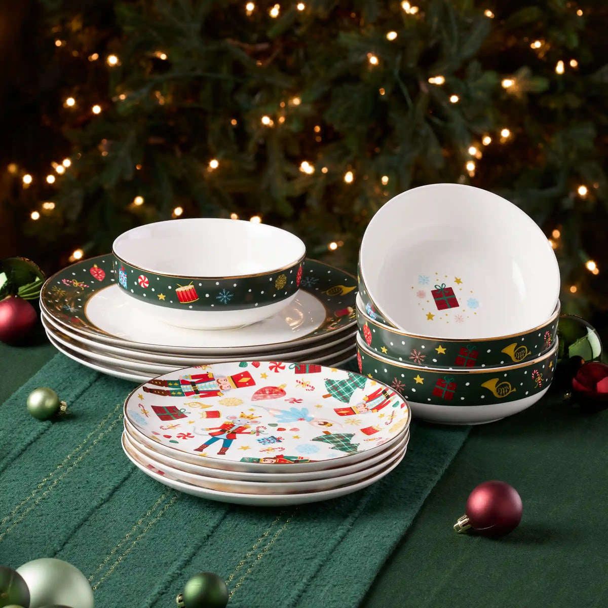 Nutcracker Ballet 12-Piece Dinnerware Set