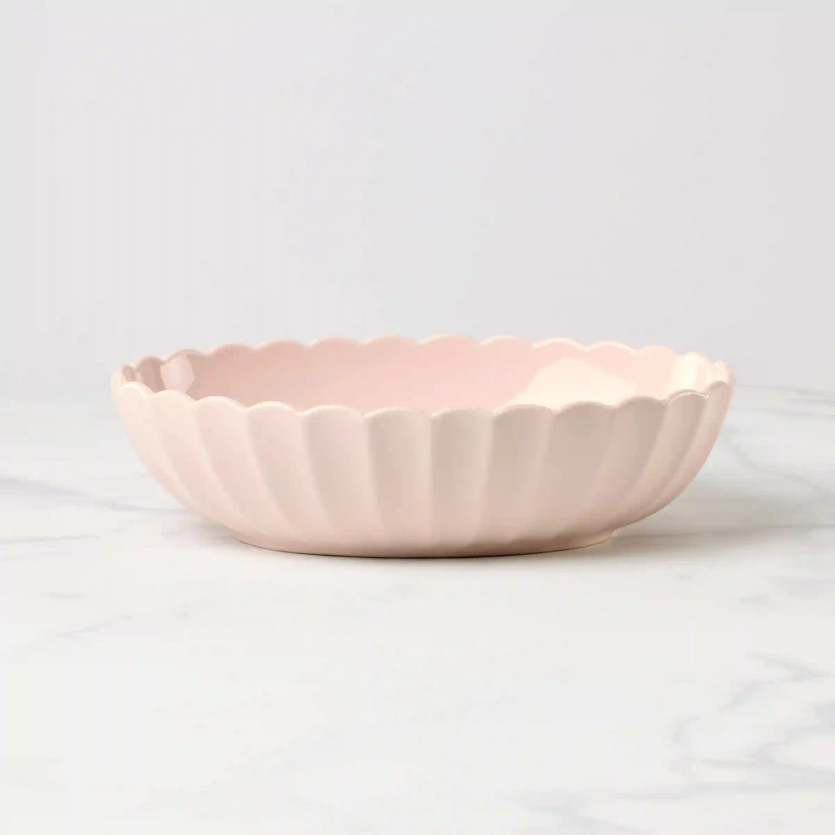 French Perle Scallop Blush Serving Bowl