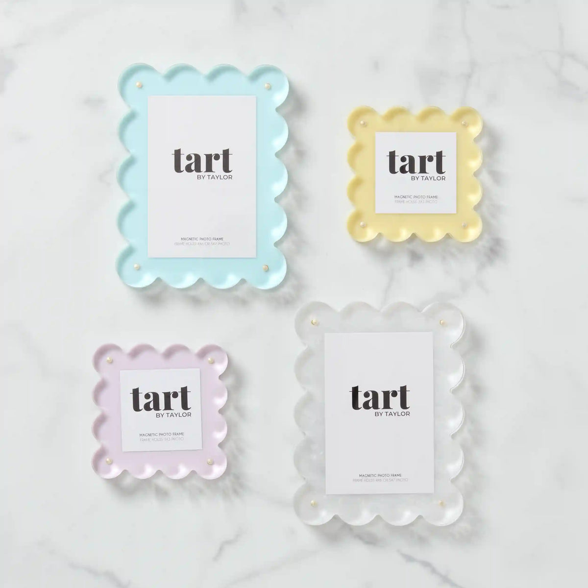 Mini Butter Yellow Scalloped Acrylic Photo Frame